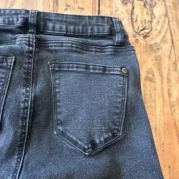 Judy Blue Jeans Size 5/27 Skinny Cropped Ultra Distressed Raw Hem Black Stretch - Picture 16 of 16